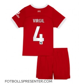 Liverpool Virgil van Dijk #4 Hemmatröja Barn 2023-24 Kortärmad (+ korta byxor)